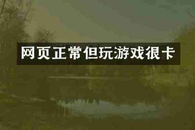 网页正常但玩游戏很卡