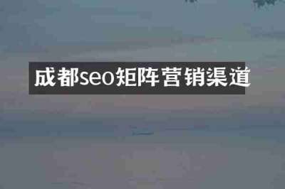 成都seo矩阵营销渠道