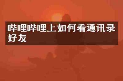 哔哩哔哩上如何看通讯录好友