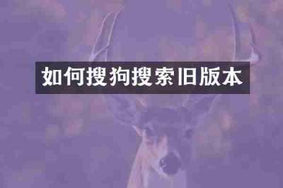 如何搜狗搜索旧版本
