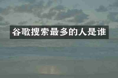 谷歌搜索最多的人是谁