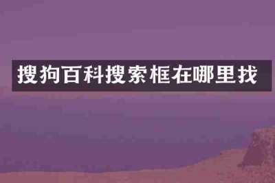 搜狗百科搜索框在哪里找