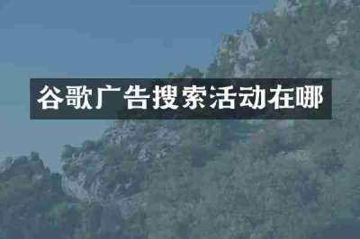 谷歌广告搜索活动在哪