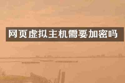 网页虚拟主机需要加密吗