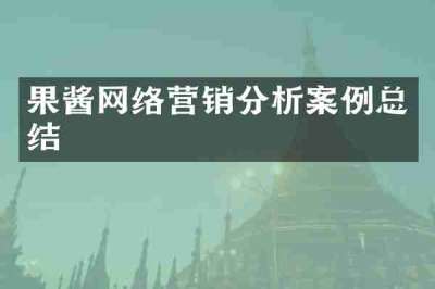 果酱网络营销分析案例总结