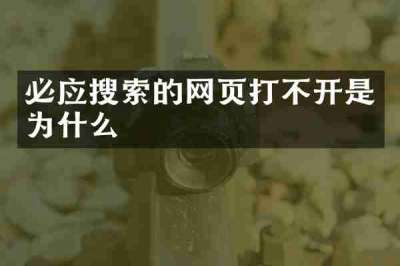 必应搜索的网页打不开是为什么