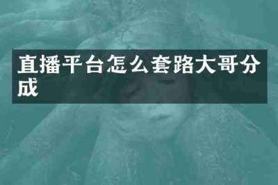 直播平台怎么套路大哥分成