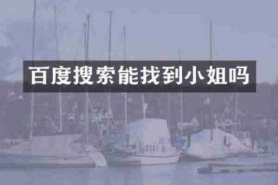 百度搜索能找到小姐吗