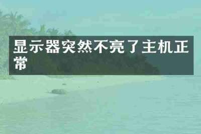 显示器突然不亮了主机正常