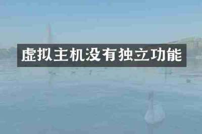 虚拟主机没有独立功能