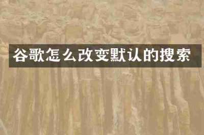 谷歌怎么改变默认的搜索