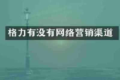 格力有没有网络营销渠道