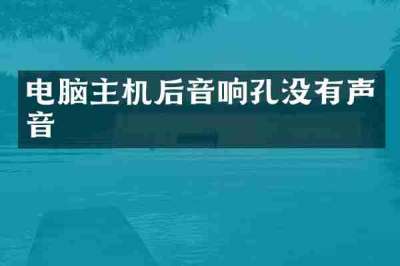 电脑主机后音响孔没有声音