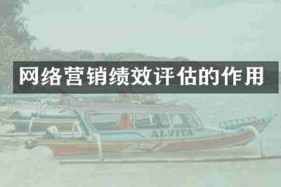 网络营销绩效评估的作用