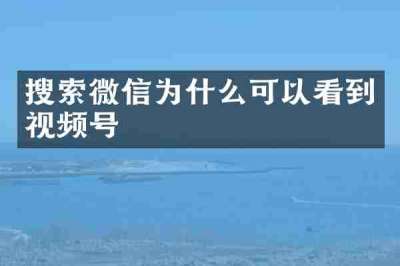 搜索微信为什么可以看到视频号