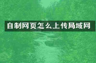自制网页怎么上传局域网