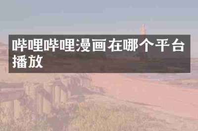 哔哩哔哩漫画在哪个平台播放