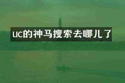 uc的神马搜索去哪儿了