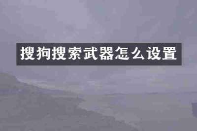 搜狗搜索武器怎么设置
