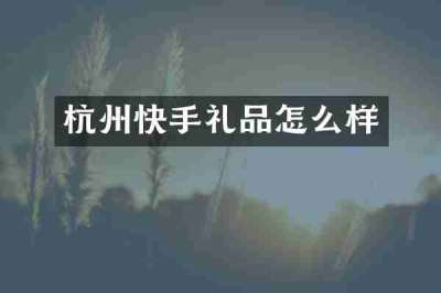 杭州快手礼品怎么样