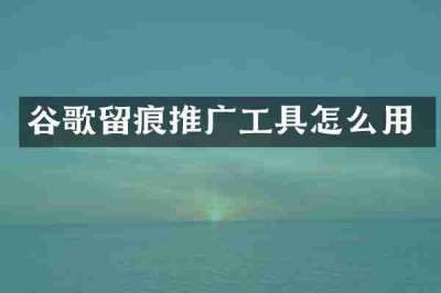 谷歌留痕推广工具怎么用