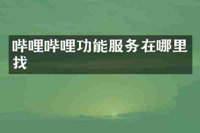 哔哩哔哩功能服务在哪里找