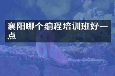 襄阳哪个编程培训班好一点