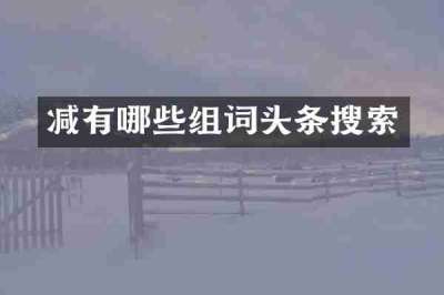 减有哪些组词头条搜索