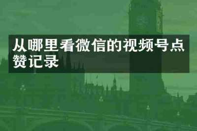 从哪里看微信的视频号点赞记录