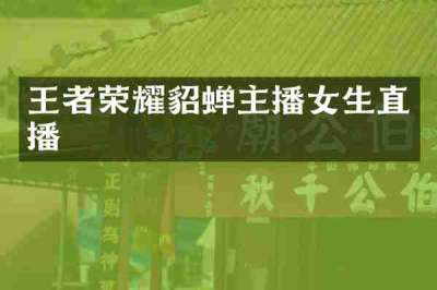 王者荣耀貂蝉主播女生直播