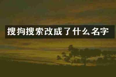 搜狗搜索改成了什么名字