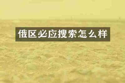 俄区必应搜索怎么样
