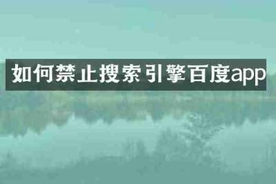 如何禁止搜索引擎百度app