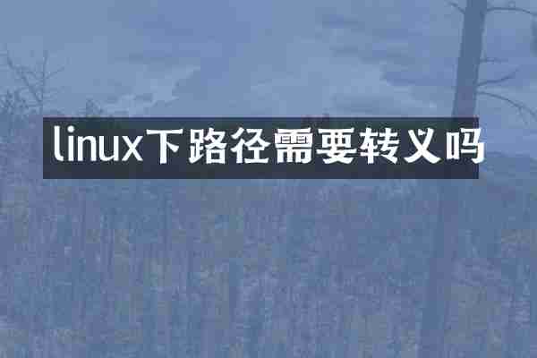 linux下路径需要转义吗
