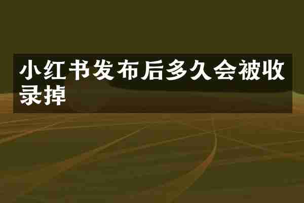 小红书发布后多久会被收录掉
