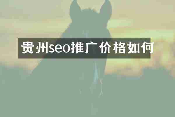 贵州seo推广价格如何