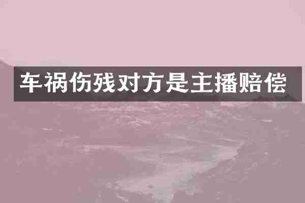 车祸伤残对方是主播赔偿