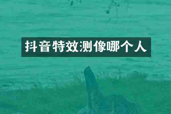 抖音特效测像哪个人