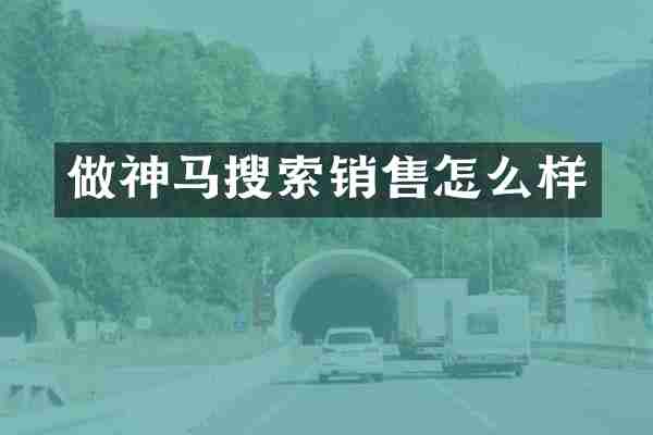 做神马搜索销售怎么样