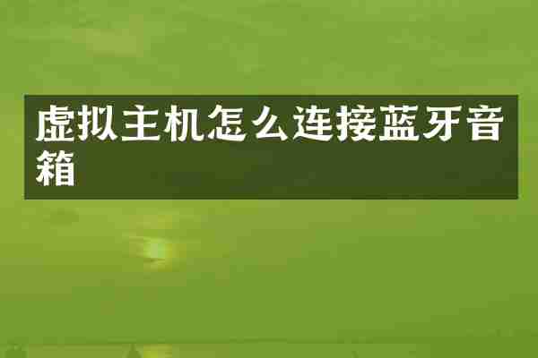 虚拟主机怎么连接蓝牙音箱