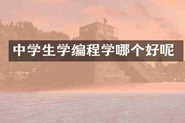 中学生学编程学哪个好呢