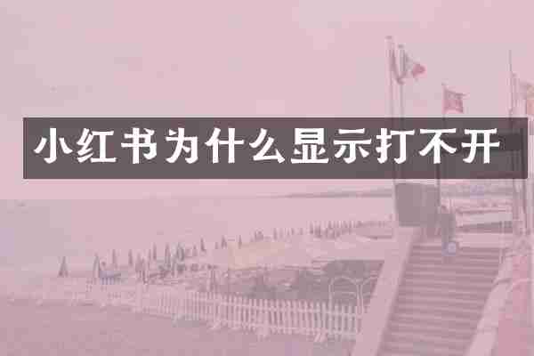 小红书为什么显示打不开