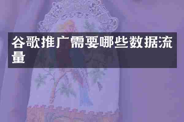 谷歌推广需要哪些数据流量