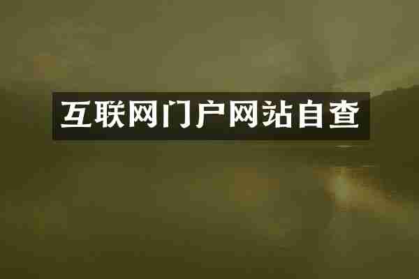 互联网门户网站自查