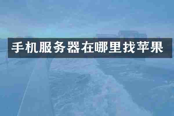 手机服务器在哪里找苹果