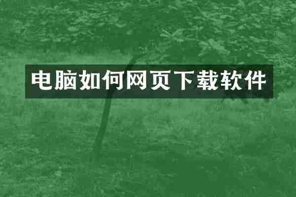 电脑如何网页下载软件
