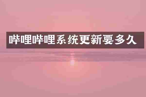 哔哩哔哩系统更新要多久