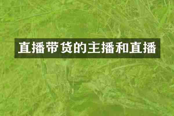 直播带货的主播和直播