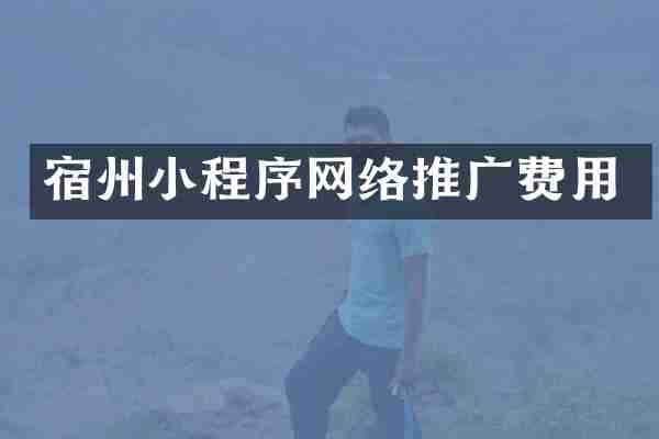 宿州小程序网络推广费用