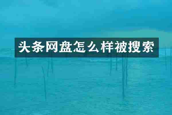 头条网盘怎么样被搜索